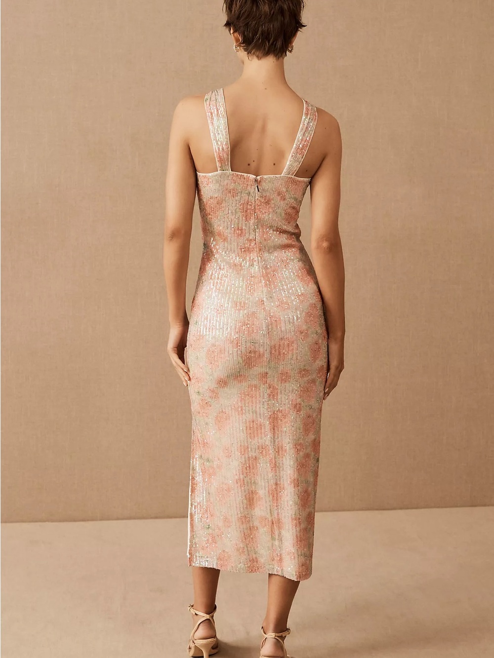 Saylor Faena Sequin Halter Midi Dress Size M View 6